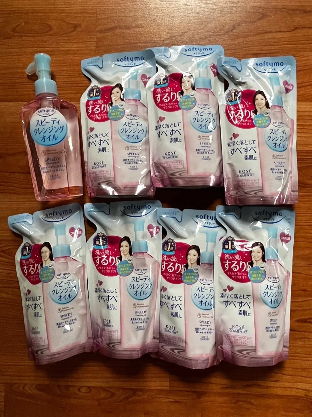 Kose Softymo Speedy Cleansing Oil Refill Set – 8 Pack Japanese Makeup Remover